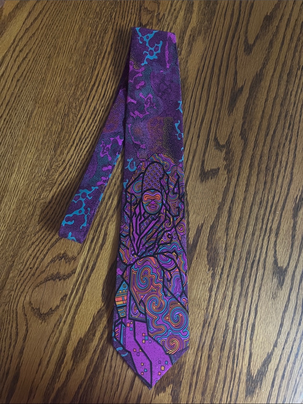 Bolgheri Men's Vibrant Purple Patterned Silk Tie - Abstract Design